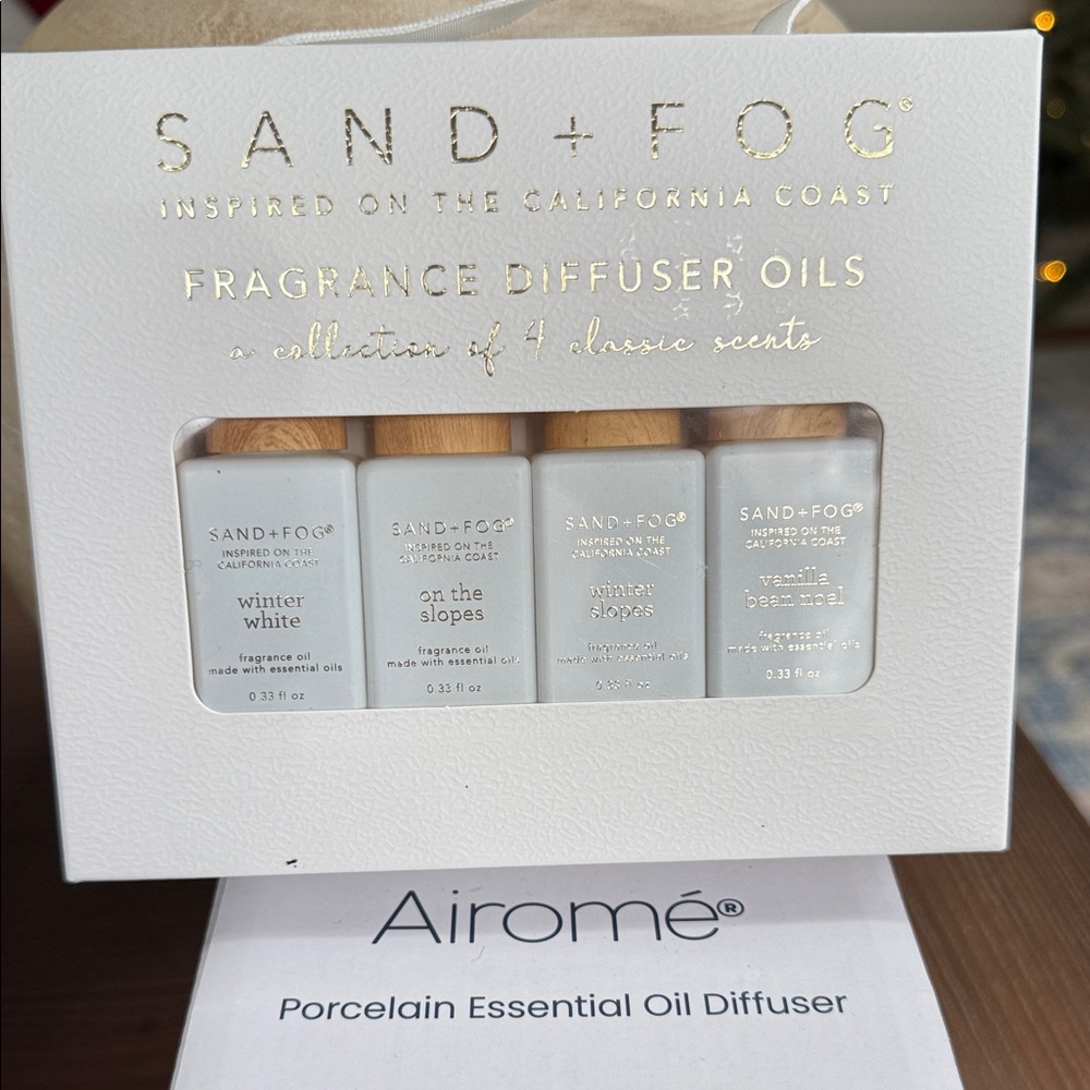 Airome Porcelain Essential Oil Diffuser - With 4 Pack of Sand and Fog Oils NWOT - Picture 2 of 8